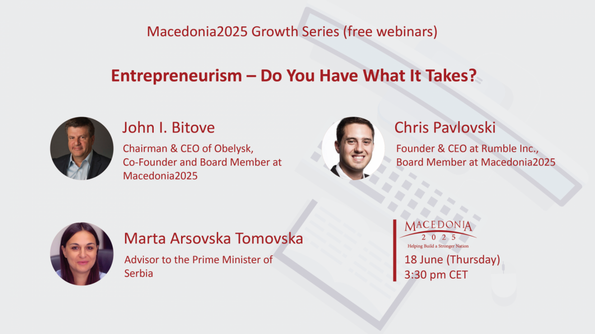 Еклсклузивен Вебинар за бизнис и претприемништво на Македонија2025