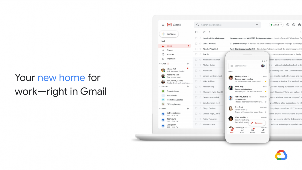 Редизајнот на Gmail ќе ги интегрира Docs, Chat и Meet
