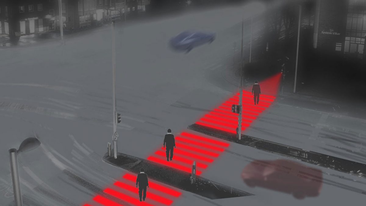 Пешачки премини со проектори: Одлично решение за услови со мала видливост или снег на патиштата (ВИДЕО)