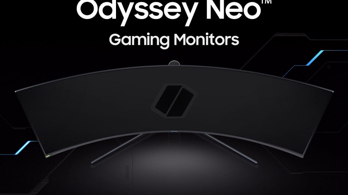 Samsung наводно работи на Odyssey Neo закривен гејминг монитор