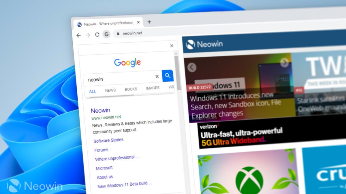 Chrome добива Google пребарување на страничниот панел во Windows