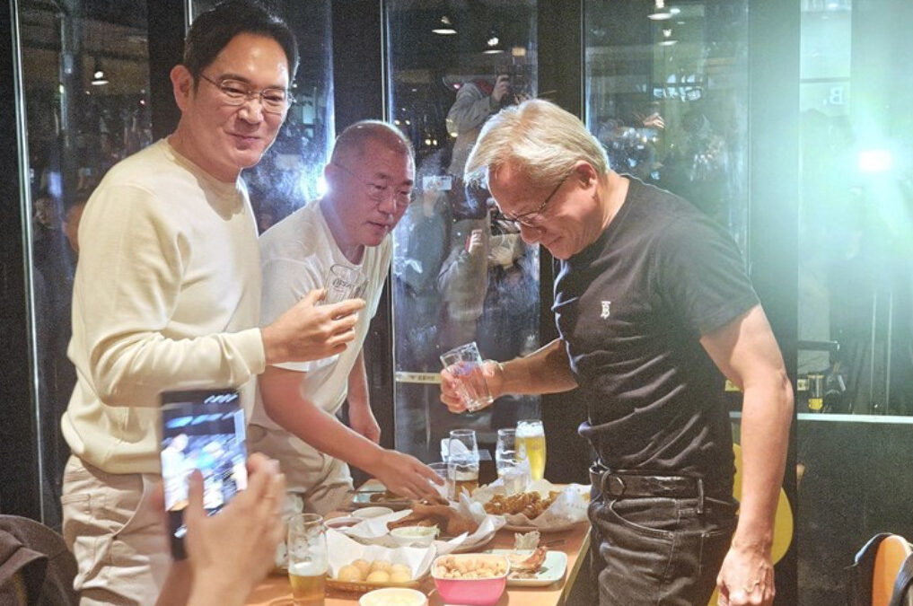 (ВИДЕО) Шефовите на Nvidia, Samsung и Hyundai излегоа на пилешко и пиво: ја платија сметката за сите